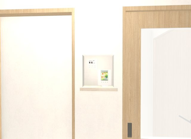 音羽初田町の居間・リビング|【ニッチパース図】
スイッチを壁面にスッキリと収められ、美しいデザインを実現できます
※イメージパース図は実際のお色味や素材、仕様とは異なる場合がございます。
【建物面積76.2m2】