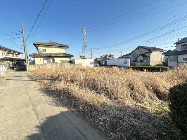 下野市上大領　1区画の前面道路含む現地写真|〇北側前面道路〇
幅員約2.1ｍ、セットバック部分約28.3㎡になります。
※2026年1月撮影
