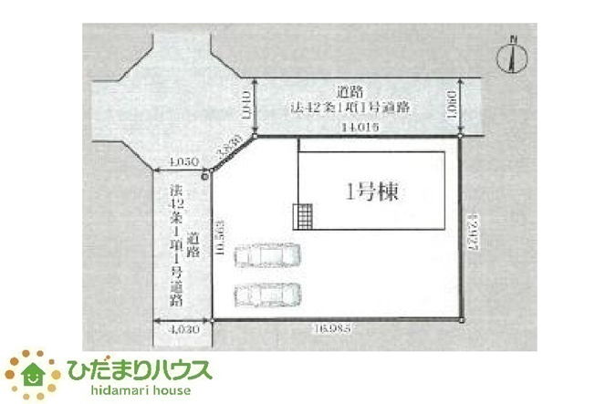 【区画図】 | ひたちなか市高野第7　新築戸建 | 角地なので開放的で陽当たり良好。