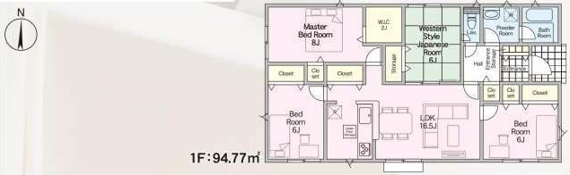 新築建売】筑後市大字下北島の間取り