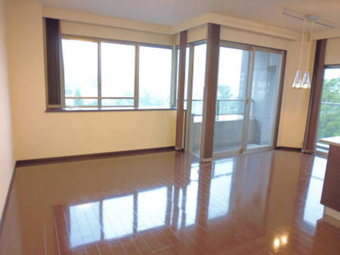 熊本市中央区水道町の賃貸マンションの居間・リビング