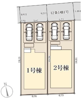 【区画図】 | 与那原町与那原　第4（全2棟）1号棟 | 1号棟　