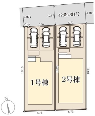 【区画図】 | 与那原町与那原　第4（全2棟）1号棟 | 1号棟　