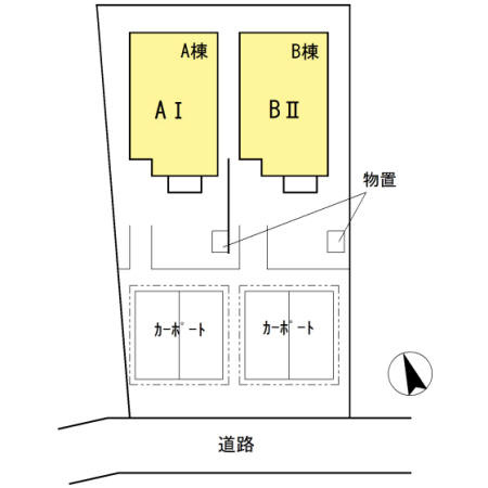トゥジュール町屋　B棟 Ⅱの区画図