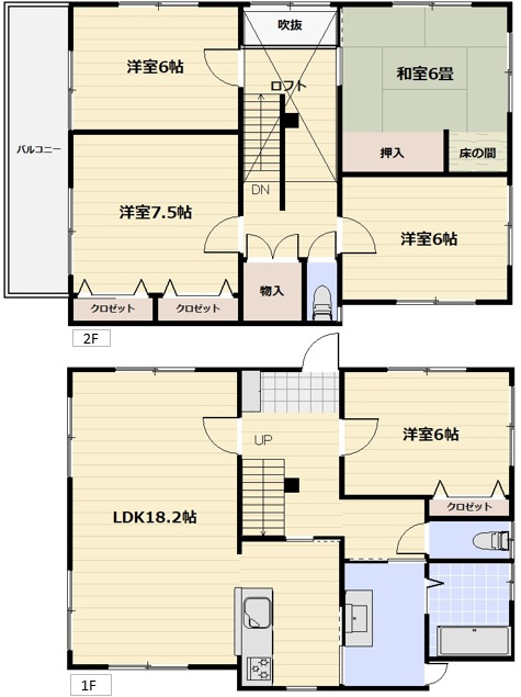 下関市長府川端2丁目2123番7の間取り