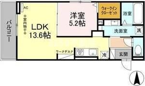 D-ROOM茜部中島　A棟の間取り