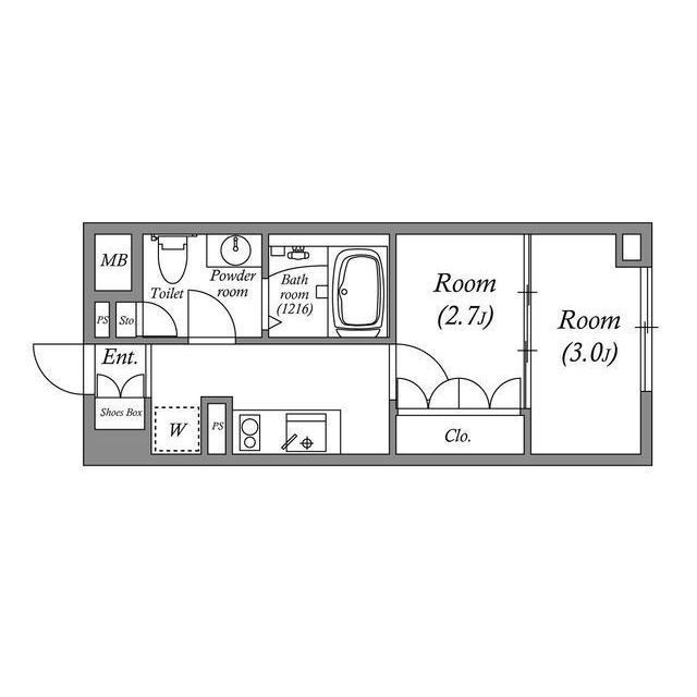 文京区千駄木３丁目の賃貸マンションの間取り