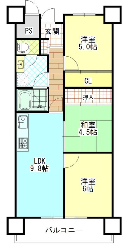 グラン・ドムール津高の間取り