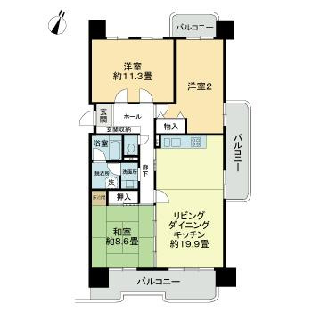 ポートアイランド住宅四六号棟の間取り