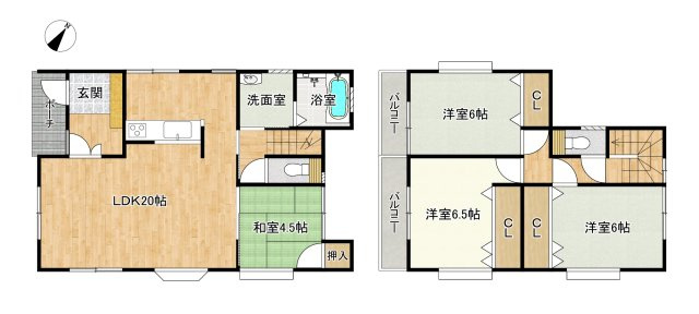 広島市佐伯区八幡5丁目　中古一戸建ての間取り