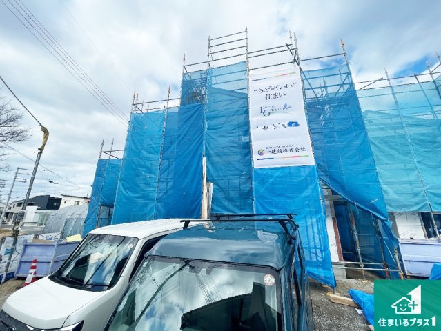 野洲市冨波甲　第3期　新築一戸建ての外観|周辺は落ち着いた街並みの住宅地！子育てがしやすい住環境です！まだ未完成ですが、現地でしかわからない事もございます。是非一度ご覧ください。
