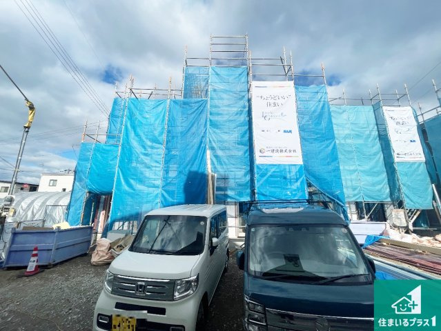 野洲市冨波甲　第3期　新築一戸建ての外観|周辺は落ち着いた街並みの住宅地！子育てがしやすい住環境です！まだ未完成ですが、現地でしかわからない事もございます。是非一度ご覧ください。