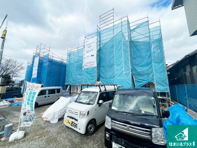野洲市冨波甲　第3期　新築一戸建ての外観|周辺は落ち着いた街並みの住宅地！子育てがしやすい住環境です！まだ未完成ですが、現地でしかわからない事もございます。是非一度ご覧ください。