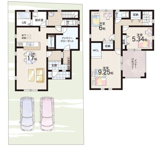野洲市冨波甲　第3期　新築一戸建ての間取り|3号地