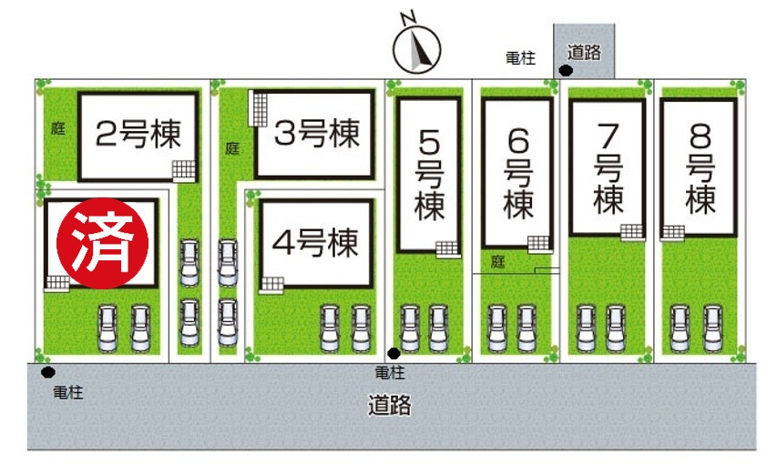 神戸市西区王塚台　第6期　新築一戸建ての区画図|全８区画