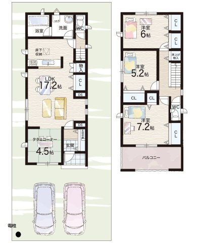 神戸市西区王塚台　第6期　新築一戸建ての間取り|5号地