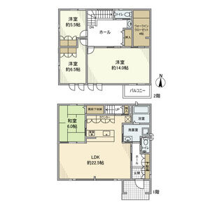 八剱町岩塚戸建の区画図
