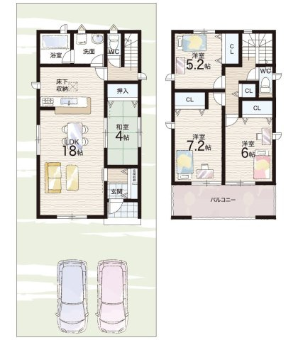 神戸市西区王塚台　第6期　新築一戸建ての間取り|7号地