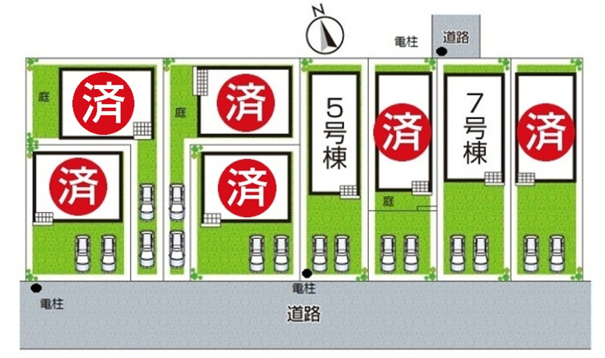 神戸市西区王塚台　第6期　新築一戸建ての区画図|全８区画