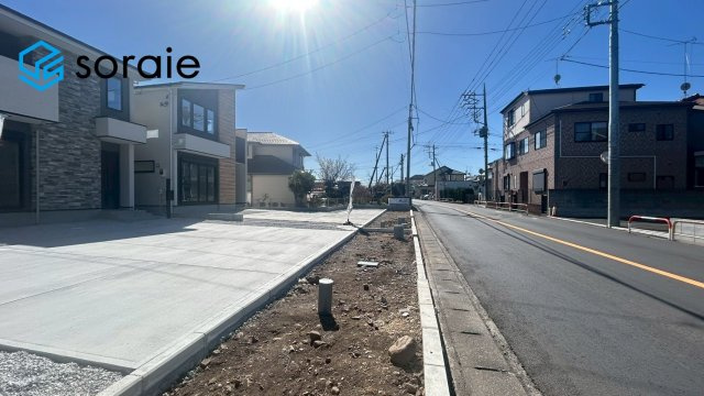 狭山市柏原9期全2棟　新築戸建　グレースの前面道路含む現地写真|2月19日撮影