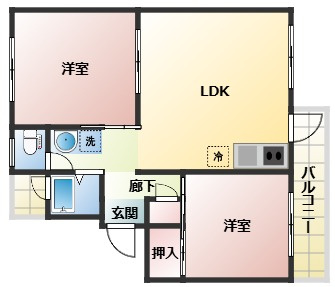 【間取り】 | 東加古川ファミリーマンション101号棟 | 2LDK