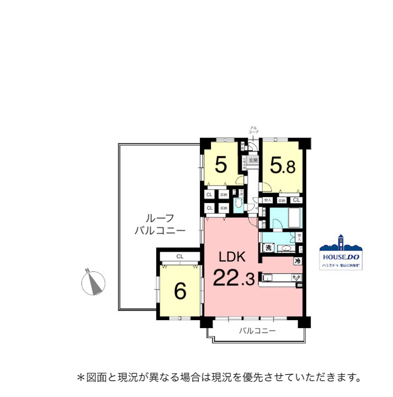 ペット可！最上階7階南西角住戸！グラン・コート鳴海の間取り