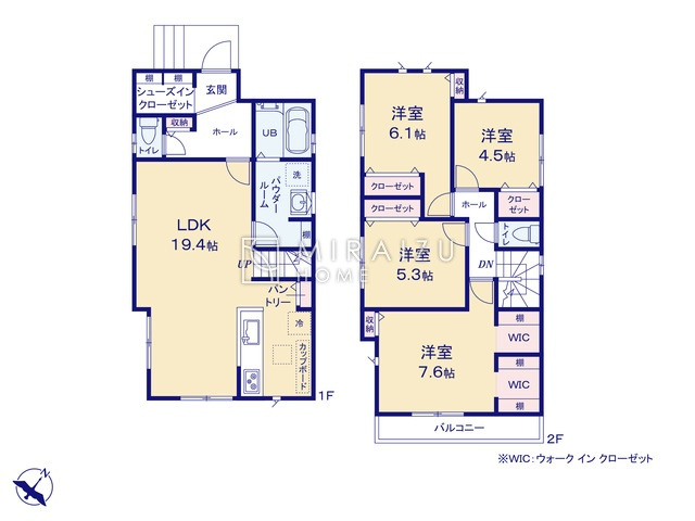 【間取り】 | リビングの大きな開口部は陽当たりの確保だけでなく、まとめ買いで大量のお買い物をした際や家具など大きな物を購入した際に便利です。