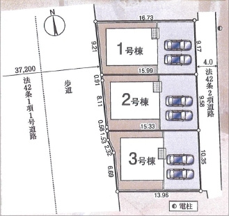 【区画図】 | 日高市高萩第32　全3棟　1号棟 | 1号棟