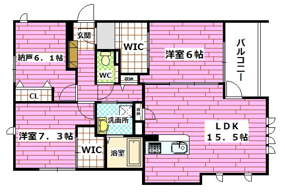 パームコート西原の間取り