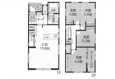 佐伯区三宅3丁目　№36528の間取り|4ＬＤＫ＋サンルーム
