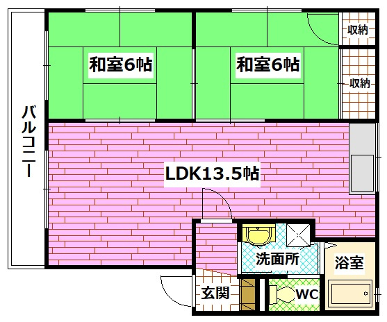 安芸郡海田町畝１丁目のアパートの間取り