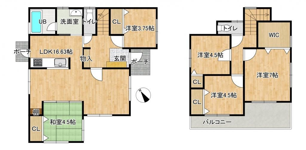 入間市下藤沢　中古戸建の間取り