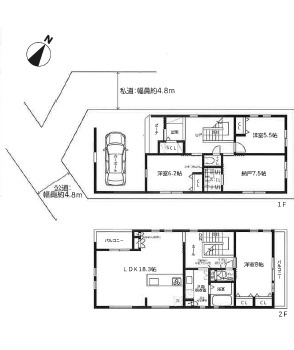 神戸市灘区青谷町3丁目　新築戸建の間取り|135㎡超の間取り