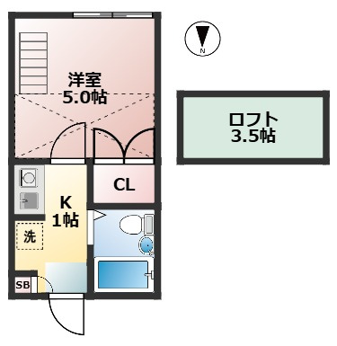 シャーロットタウン　敷金0　礼金0　駅近　の間取り