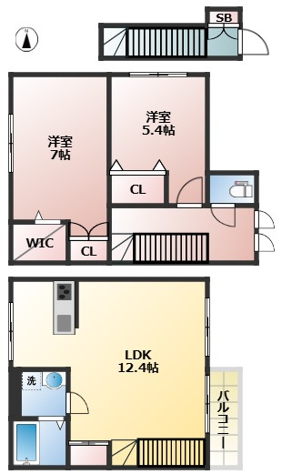 ヴィラ・シンビオーズ三軒茶屋　上階無し　オートロック　の間取り