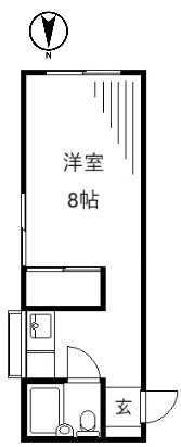 10FLATS　駅近　室内洗濯機置場　南向きの間取り