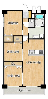 【間取り】 | ハイツみどり木 | ６階部分！通風・眺望良好！穏やかな風が舞い込む快適な住まいに気持ちも明るくなりますね♪