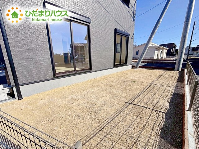 【庭】 | 那珂市菅谷16期　新築戸建　2号棟 | ウッドデッキを置いてお子様と遊びながら、BBQしたりなんて夢が現実に！！(⌒∇⌒)