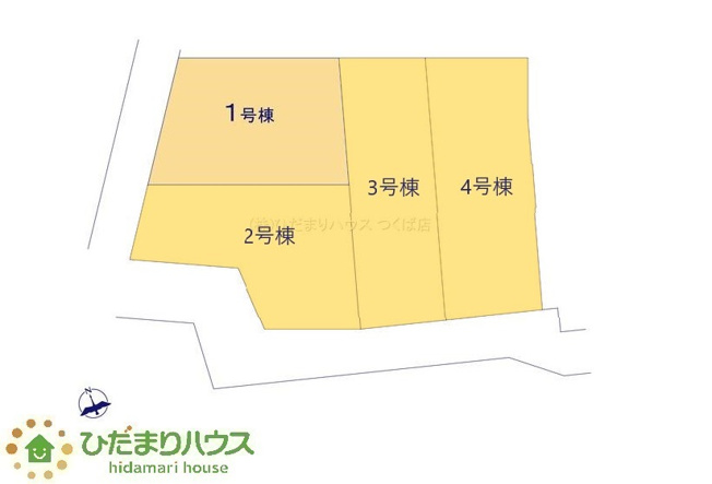 【区画図】 | 那珂市菅谷16期　新築戸建　2号棟 | 角地なので開放的で陽当たり良好。