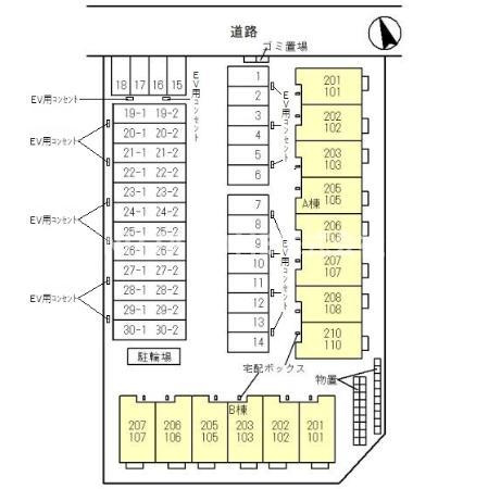 グレーシアタウン木崎　Ｂ棟の区画図