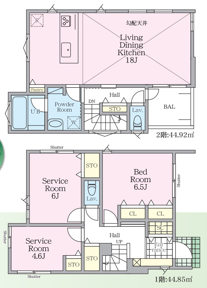横浜市港南区日野４丁目 新築戸建て【仲介手数料無料】の間取り