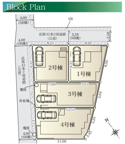 横浜市南区大岡1丁目 新築戸建て【仲介手数料無料】の区画図
