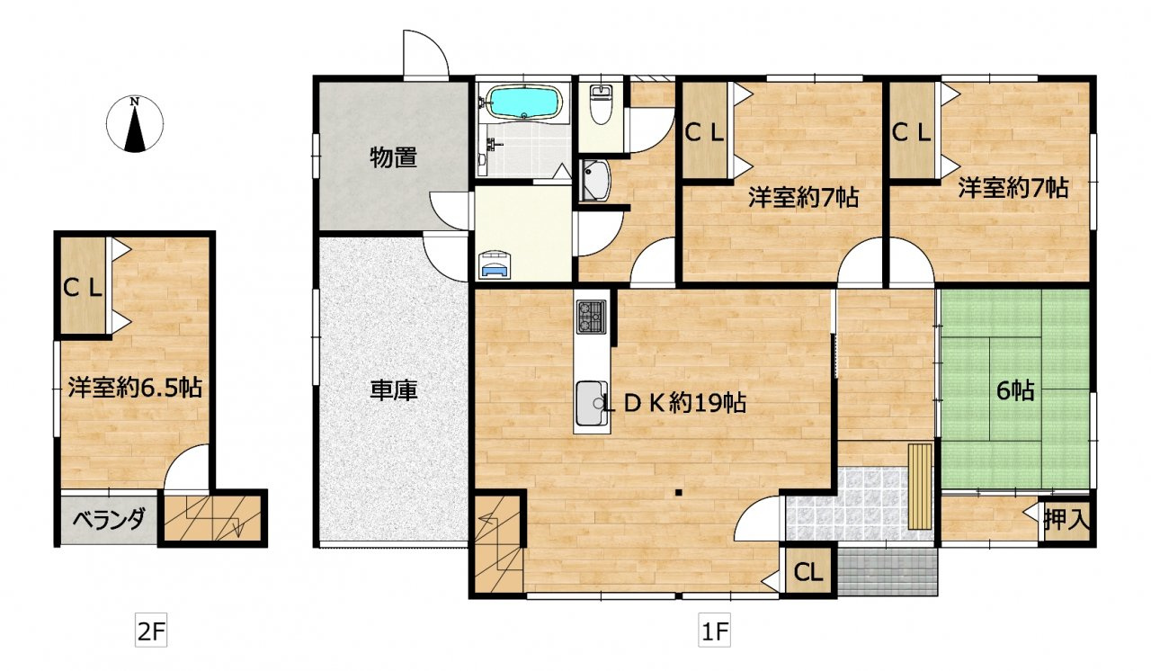 北諸県郡三股町稗田の中古一戸建の間取り