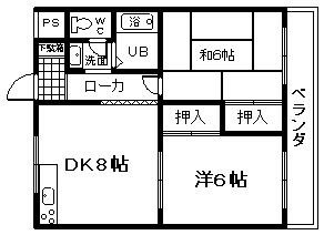 【間取り】 | グリーンハイツ根来