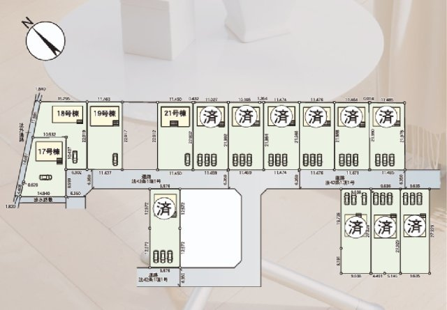 Cradlegarden　 水戸市河和田町　第3　21の前面道路含む現地写真|並列駐車可能なカースペース確保。気になる他の物件と合わせての現地ご案内も可能です。HPから、またお電話でも、お気軽にお問い合わせください。

