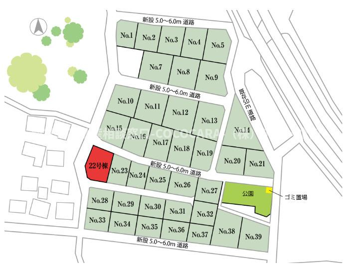 南アルプス市寺部の新築一戸建の区画図