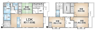 【間取り】 | 安芸郡海田町月見町　戸建 | 収納豊富な4LDK+S