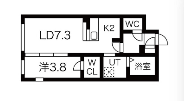 tocotama terrace池上＠仲介手数料無料の間取り|間取り　カウンターキッチンの1LDKウォークインクローゼット！