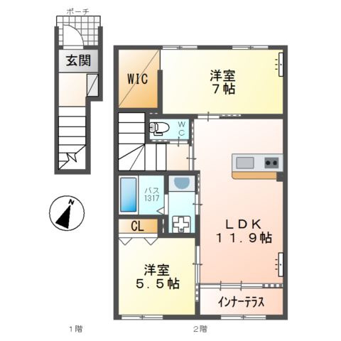 【間取り】 | カーサ牛田本町
