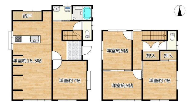 リフォーム済中古戸建　大垣市開発町2丁目　昭和63年築の間取り